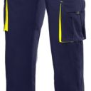 pantalon stretch unisexe combi-fluo. 16% polyester / 46% coton / 38% emet, 240 g/m². t34 a 60 - marine/jaune fluo