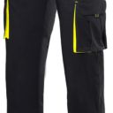 pantalon stretch unisexe combi-fluo. 16% polyester / 46% coton / 38% emet, 240 g/m². t34 a 60 - noir/jaune fluo