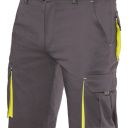 bermuda stretch unisexe combi-fluo. 16% polyester / 46% coton / 38% emet, 240 g/m². t34 a 60 - gris/jaune fluo