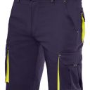 bermuda stretch unisexe combi-fluo. 16% polyester / 46% coton / 38% emet, 240 g/m². t34 a 60 - marine/jaune fluo