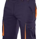 bermuda stretch unisexe combi-fluo. 16% polyester / 46% coton / 38% emet, 240 g/m². t34 a 60 - marine/orange fluo