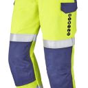 pantalon de travail multirisques haute visibilite atex poches genoux 260. taille 36/38 a 60/62 - jaune/marine