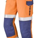 pantalon de travail multirisques haute visibilite atex poches genoux 260. taille 36/38 a 60/62 - orange/marine