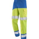 pantalon de travail haute visibilite v-line. coton / polyester. en iso 13688, en iso 20471 cl2. t36/38 À 60/62 - jaune/azur