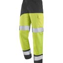 pantalon de travail haute visibilite v-line. coton / polyester. en iso 13688, en iso 20471 cl2. t36/38 À 60/62 - jaune/gris