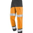 pantalon de travail haute visibilite v-line. coton / polyester. en iso 13688, en iso 20471 cl2. t36/38 À 60/62 - orange/gris