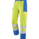 pantalon de travail haute visibilite m-line. polyester / coton. en iso 13688, en iso 20471 cl2. t36/38 a 60/62 - jaune/azur