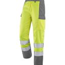 pantalon de travail haute visibilite m-line. polyester / coton. en iso 13688, en iso 20471 cl2. t36/38 a 60/62 - jaune/gris