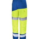 pantalon de travail haute visibilite poche genoux v-line. coton / polyester. en iso 13688, en iso 20471 cl2, en 14404. t36/38 À 60/62 - jaune/azur