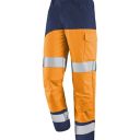 pantalon de travail haute visibilite poche genoux v-line. coton / polyester. en iso 13688, en iso 20471 cl2, en 14404. t36/38 À 60/62 - orange/marine