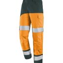 pantalon de travail haute visibilite poche genoux v-line. coton / polyester. en iso 13688, en iso 20471 cl2, en 14404. t36/38 À 60/62 - orange/vert us