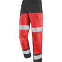 pantalon de travail haute visibilite poche genoux v-line. coton / polyester. en iso 13688, en iso 20471 cl2, en 14404. t36/38 À 60/62 - rouge/gris