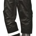 pantalon vigile unisexe securite reflect. polyester / coton, 245 g/m² - ts a xxl - noir