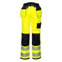 pantalon de travail ÉtÉ stretch haute visibilite flexivision bicolore holster poches genoux. polyester / coton, 245 g/m². en iso 20471 cl2. t36 À 60 - jaune/noir