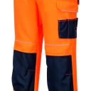 pantalon de travail haute visibilite flexivision bicolore poches genoux. polyester / coton, 300 g/m². en iso 20471 cl2. t36 À 60 - orange/noir