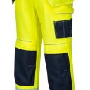 pantalon de travail haute visibilite flexivision bicolore holster poches genoux. polyester / coton, 300 g/m². en iso 20471 cl2. t36 À 60 - jaune/marine