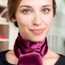 foulard satine service. satin de polyester tisse brillant. dimensions 140 x 25 cm - violet indigo