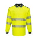 polo haute visibilite flexivision coton confort bicolore manches longues. coton / polyester, 175 g/m². en iso 20471 cl3. ts À 5xl - jaune/marine