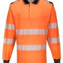 polo haute visibilite flexivision coton confort bicolore manches longues. coton / polyester, 175 g/m². en iso 20471 cl3. ts À 5xl - orange/noir