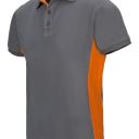 polo unisexe combi-duo manches courtes. 60% coton / 40% polyester, 180 g/m². txs a 3xl - gris/orange