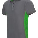 polo unisexe combi-duo manches courtes. 60% coton / 40% polyester, 180 g/m². txs a 3xl - gris/vert