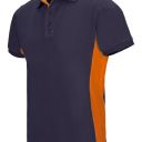 polo unisexe combi-duo manches courtes. 60% coton / 40% polyester, 180 g/m². txs a 3xl - marine/orange