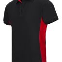 polo unisexe combi-duo manches courtes. 60% coton / 40% polyester, 180 g/m². txs a 3xl - noir/rouge