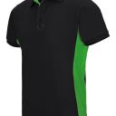 polo unisexe combi-duo manches courtes. 60% coton / 40% polyester, 180 g/m². txs a 3xl - noir/vert