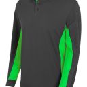 polo unisexe combi-duo manches longues. 60% coton / 40% polyester, 180 g/m². txs a 3xl - gris/vert