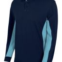 polo unisexe combi-duo manches longues. 60% coton / 40% polyester, 180 g/m². txs a 3xl - marine/bleu ciel