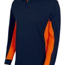 polo unisexe combi-duo manches longues. 60% coton / 40% polyester, 180 g/m². txs a 3xl - marine/orange