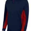 polo unisexe combi-duo manches longues. 60% coton / 40% polyester, 180 g/m². txs a 3xl - marine/rouge