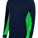 polo unisexe combi-duo manches longues. 60% coton / 40% polyester, 180 g/m². txs a 3xl - marine/vert