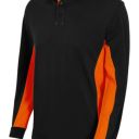 polo unisexe combi-duo manches longues. 60% coton / 40% polyester, 180 g/m². txs a 3xl - noir/orange