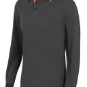 polo unisexe combi-fluo manches longues. 40% polyester / 60% coton, 180 g/m². txs a 3xl - gris/orange fluo