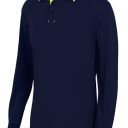 polo unisexe combi-fluo manches longues. 40% polyester / 60% coton, 180 g/m². txs a 3xl - marine/jaune fluo