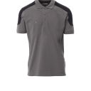 polo tech-line unisexe bicolore 210 manches courtes. coton / polyester, 210 g/m². txs a 5xl - gris fonce/noir