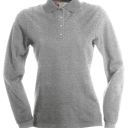 polo femme 210 manches longues. 100% coton, 210 g/m². ts À xl - heather grey