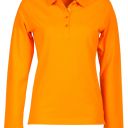 polo femme 210 manches longues. 100% coton, 210 g/m². ts À xl - orange
