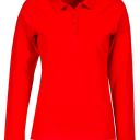 polo femme 210 manches longues. 100% coton, 210 g/m². ts À xl - rouge