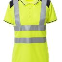 polo femme haute visibilite flashvision manches courtes. 100% polyester drytech, 150 g/m². en iso 13688, en iso 471 cl2. ts À xl - jaune/marine