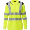 polo femme haute visibilite flashvision manches longues. 100% polyester drytech, 150 g/m². en iso 13688, en iso 471 cl2. ts À xl - jaune/marine