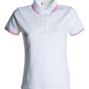 polo femme 210 contraste manches courtes. 100% coton, 210 g/m². txs À xl - blanc/fushia fluo