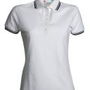 polo femme 210 contraste manches courtes. 100% coton, 210 g/m². txs À xxl - blanc/marine