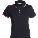 polo femme 210 contraste manches courtes. 100% coton, 210 g/m². txs À xl - noir/fushia fluo