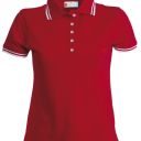 polo femme 210 contraste manches courtes. 100% coton, 210 g/m². txs À xl - rouge/blanc