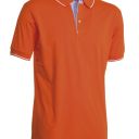 polo homme 175 chic manches courtes. 100% coton, 175 g/m². ts À 3xl - orange/blanc