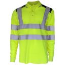 polo homme haute visibilite flashvision manches longues. 100% polyester drytech, 150 g/m². en iso 13688, en iso 471 cl2. ts À 5xl - jaune/marine