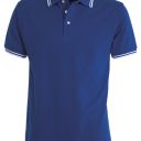 polo homme 210 contraste manches courtes. 100% coton, 210 g/m². ts À 5xl - bleu royal/blanc