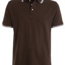 polo homme 210 contraste manches courtes. 100% coton, 210 g/m². ts À 3xl - marron/blanc